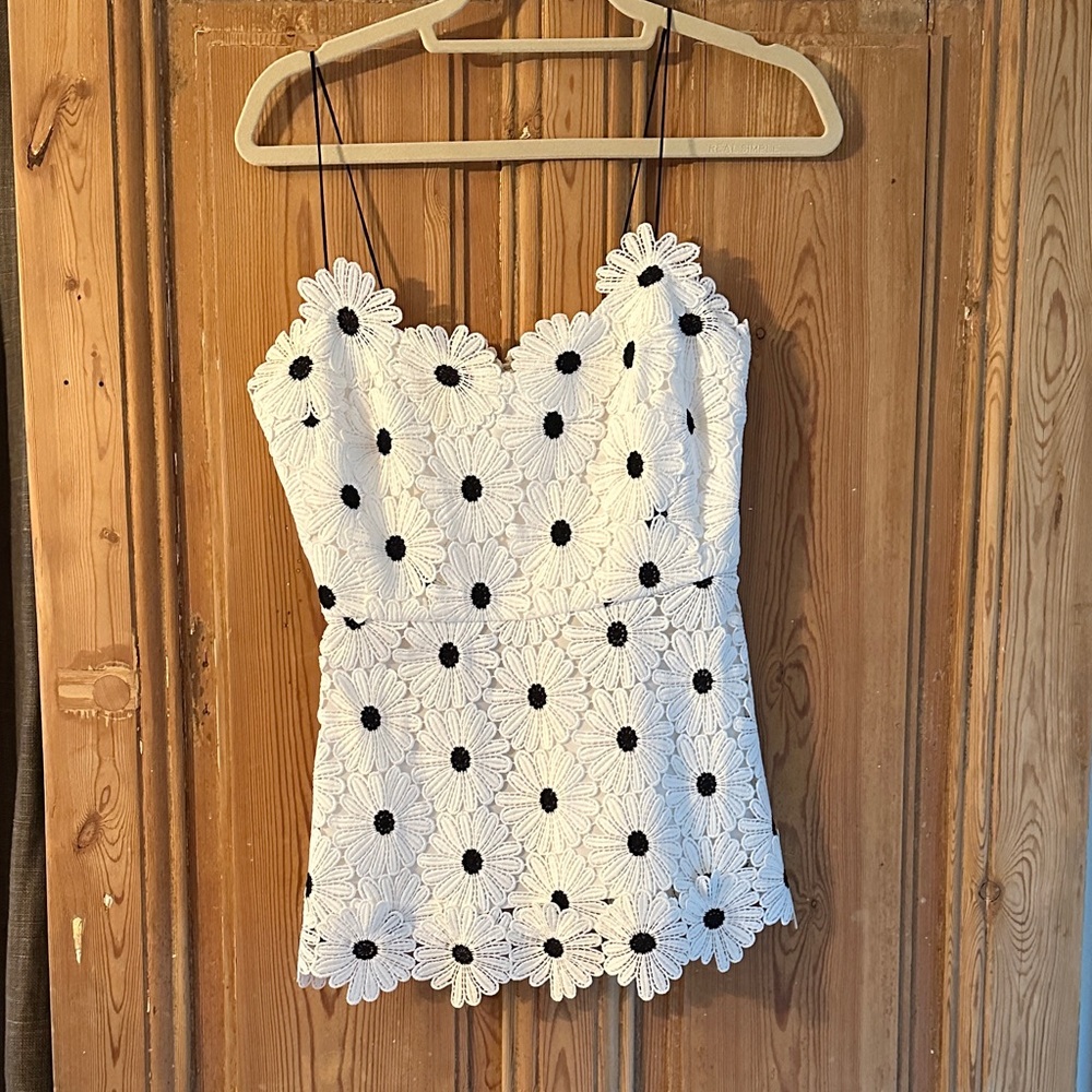 Floral Lace White Tank